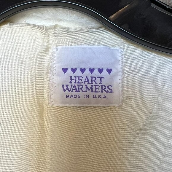 Vintage Faux Fur Coat White w/ Gray Size M - Picture 3 of 6